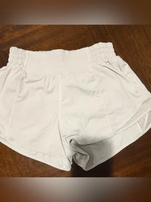 lululemon athletica light gray Elastic-Waist Athletic Shorts low rise size 4 thumbnail 2