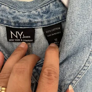 Vintage Y2K NY Jeans Denim Snap Mini Dress Sz 12 Preppy Western Sleeveless 90s thumbnail 11
