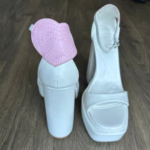 Olivia Miller White and Pink Amour Platform Heels Size 8 thumbnail 10