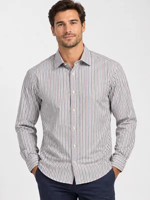 Men's Bananas Republic Striped Long-Sleeve Button-Down Shirt Size Large thumbnail 1