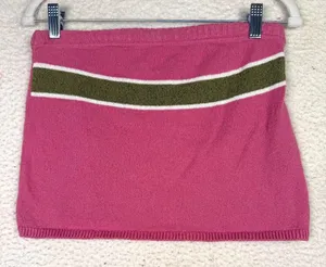 FP Beach Tube Top Womens Large Pink Striped Knit Beach‎ Stretch Casual Vacation thumbnail 1