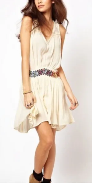 Free People Light Heart Dress with Embroidered Waistline S thumbnail 1