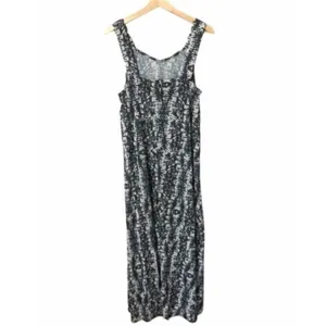 Zara Black & White Printed Trapeze‎ Sleeveless Maxi Dress S thumbnail 2