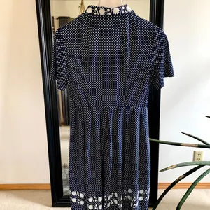 Vintage 50’s Casualmaker Blue Polka Dot Short Sleeve Dress thumbnail 3