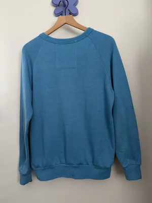 Aviator Nation Small Smiley Crew Neck Relaxed Sweatshirt Blue thumbnail 3