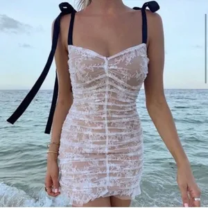 For love and lemons white lace mini dress thumbnail 1