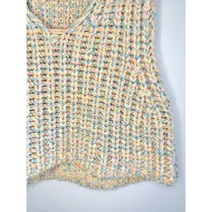 Free People‎ Hoopla Boxy Tank XS Pastel Multicolor Chunky Knit Boho Oversized thumbnail 10