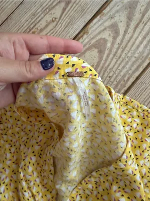 Free People Yellow Knotted Ring Front Crop Top L thumbnail 2