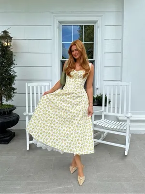 House of CB Rosalee White Vintage Floral Print Cotton Bustier Sundress XS thumbnail 12