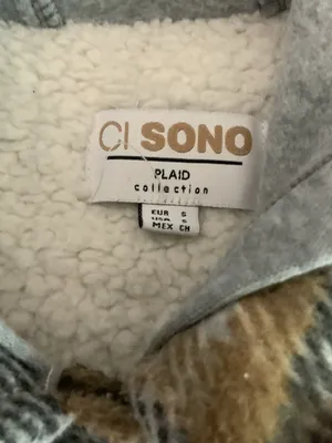 Ci Sono Men's Plaid Collection Cropped Jacket Small Flannel Pocket Hoodie Grey thumbnail 2