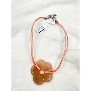 NEW Free People Baby Flower Cord Choker Pink Necklace Stone Bohemian Retro 70s thumbnail 4