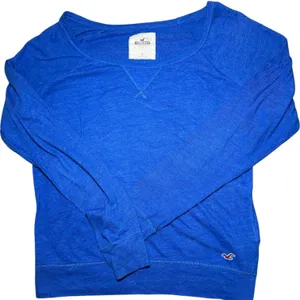 Hollister Blue Long Sleeve Top Womens Small Scoop Neck Raglan Casual Shirt‎ thumbnail 4