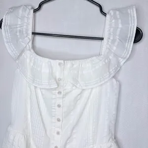 Aerie White Ruffle Sleeve Romper thumbnail 4