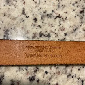 BeltStop‎ Tooled Leather Rose Belt Women 34/36 Tan Western Boho Floral Handcraft thumbnail 3