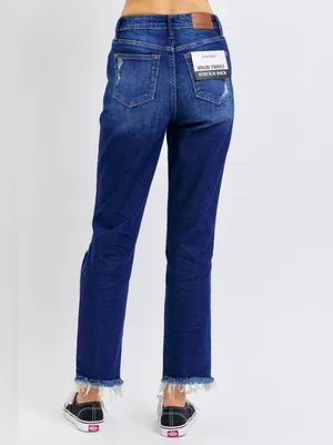 Judy Blue High Waist‎ Rigid Magic Heavy Destroy Straight Jeans Women’s 5/27 thumbnail 2