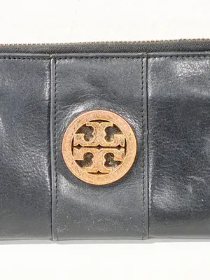 Tory Burch Carson Zip Continental Wallet Black Soft Leather Gold Hardware thumbnail 2