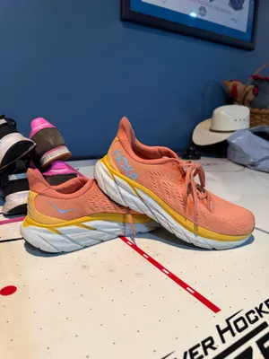 Hoka one one Women's Clifton 8 sun baked/shell coral Orange Running Shoes thumbnail 2