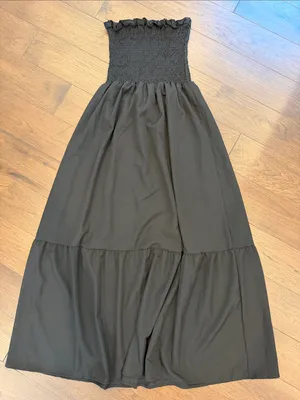 Women’s Black Strapless Maxi Dress XXL - C35-036 thumbnail 1