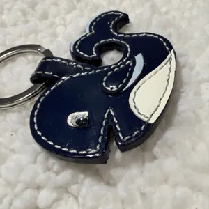 Coach Navy Patent Leather Whale Key Fob thumbnail 4