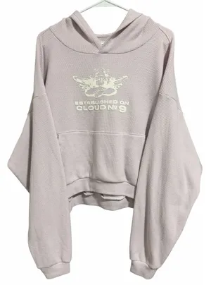 Boys Lie Waffle Weave Hooded Sweatshirt Light Purple‎ Size Os thumbnail 1