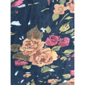 Vintage All That Jazz Dark Floral Rayon Cropped Jumpsuit 90s Grunge Romantic thumbnail 12