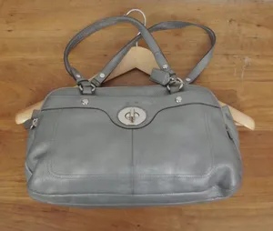 Coach F16529 Penelope Turnlock Silver Leather Satchel thumbnail 3