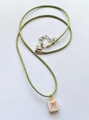 Handmade unique quality Czech glass bead fairy boho vintage retro style necklace🌿✨ thumbnail 6