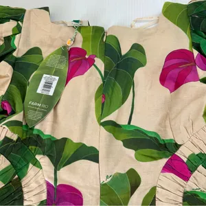 Farm Rio NWT Anthurium Leaves Dress Sand, M thumbnail 10