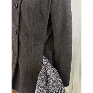 London Fog Wool Blend Coat M Black Charcoal Car Coat Button Front thumbnail 5