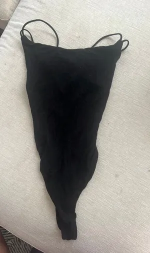 SheIn Black open back body suit thumbnail 1