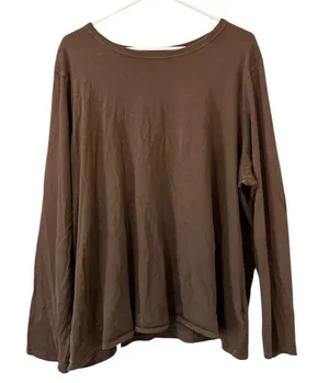 Old Navy Everywhere Women Size XXL Long Sleeve Brown T‎ Shirt Cotton Relaxed thumbnail 1