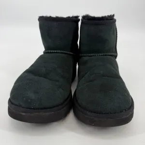 UGG Classic‎ Mini II Black Suede Shearling Ankle Boots 1016222 Womens Size 6 thumbnail 2