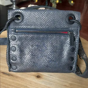 Hammitt Tony Smallolivine Snakeskin Leather Crossbody Blue Haze thumbnail 6