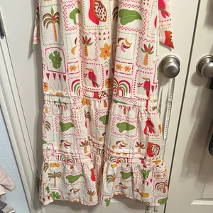 NWT Charmed Hearts Summer Print Tie Back Tiered‎ Maxi Dress thumbnail 4