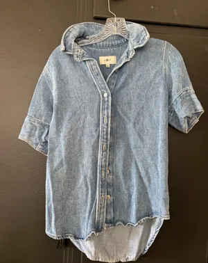 7 for all mankind denim top thumbnail 1