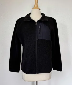 Avalanche Solid Black Fleece Jacket thumbnail 3