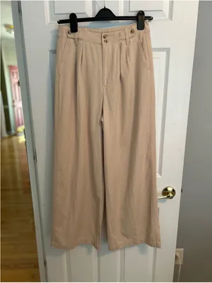 Madewell The Harlow Wide-Leg Pants in Tan thumbnail 3