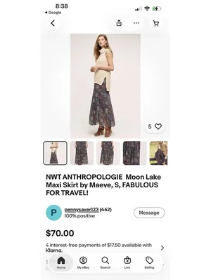 ANTHROPOLOGIE Moon Lake Maxi Skirt by Maeve Sz S thumbnail 7
