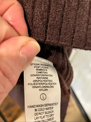 CYRUS Ribbed Sweater in Brown bell sleeves wide band thumbnail 7