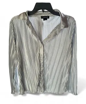 Rachel Zoe Pleated Mettalic Top and Bottom Pants Size Small thumbnail 1