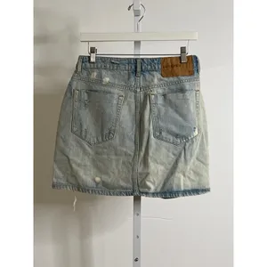 One Teaspoon Sz 26/XS Viper Light Blue Distressed Button Front Denim Mini Skirt thumbnail 3