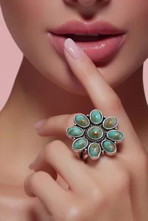 & Other Stories Women’s Gorgeous Vintage Design Stainless Steel Flower Design Ring - Size 7 thumbnail 2