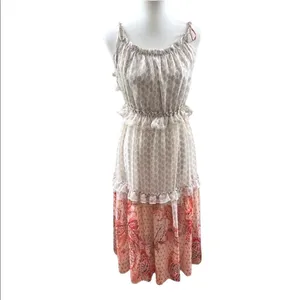 MISA Los Angeles Tiered Ruffle Mixed Print Midi Dress Large thumbnail 2