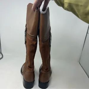 Etienne Aigner Codona Riding Boots Womens 7 Brown Leather Suede Knee High thumbnail 6