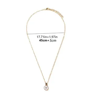 Letter F Necklace Gold Tone Minimalist thumbnail 4
