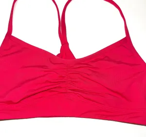 Athleta Hot Pink Ruched Keyhole Back Unlined Sports Bra thumbnail 4