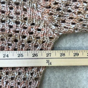 Madewell Sweater Women Large Peach Brown Open Knit Crochet Pullover Boho Coastal thumbnail 4