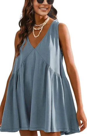 Sleeveless Mini Dress Blue thumbnail 1