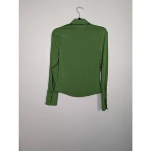 Abercrombie & Fitch slim jersey button down shirt green Small thumbnail 5