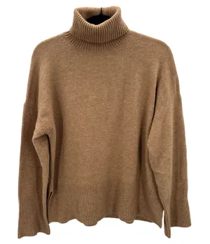 J‎ Crew Tan Wool Alpaca Blend Turtleneck Sweater Sz Med Minimalist Scandinavian thumbnail 1